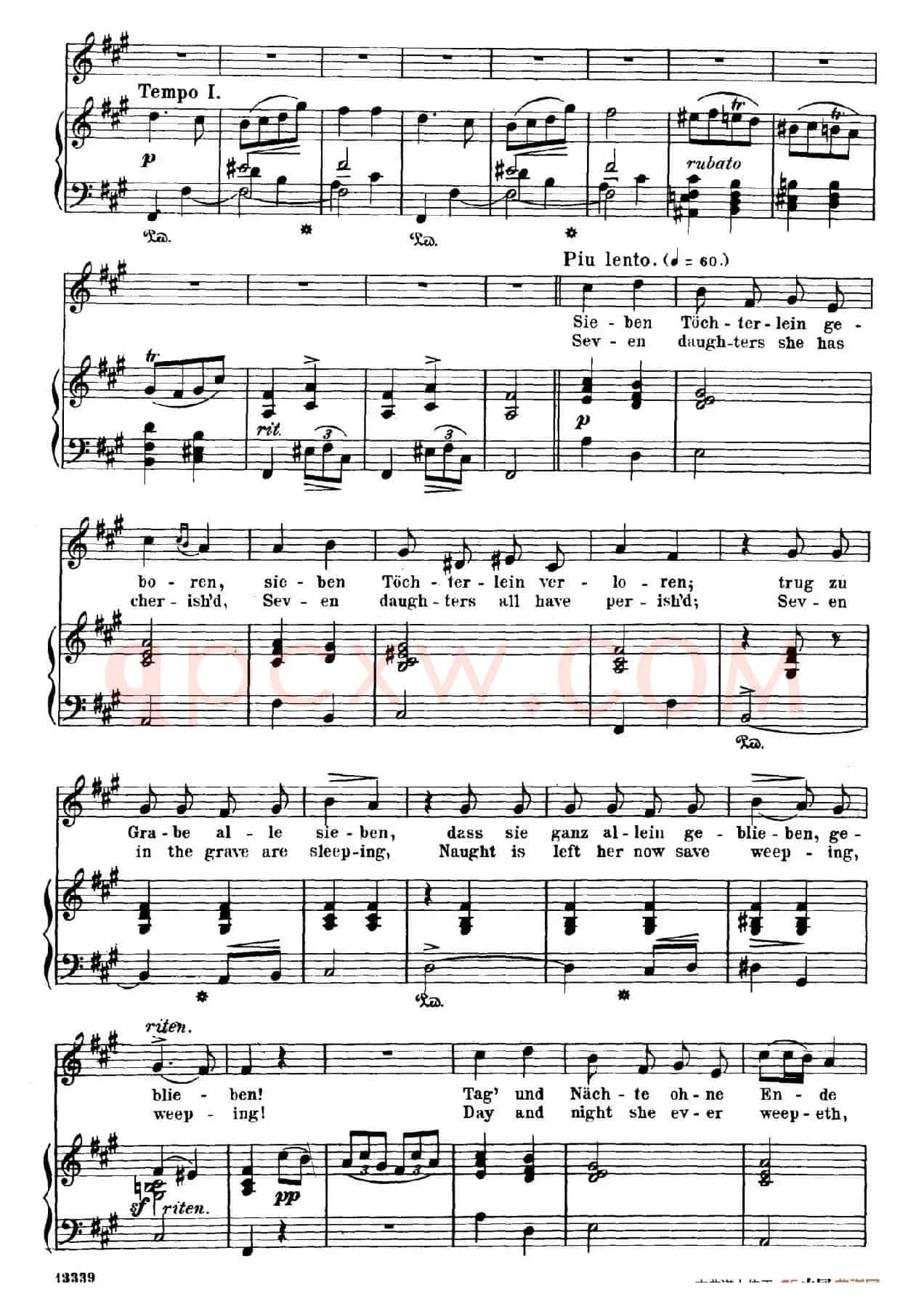 忧愁的小溪 Trube Wellen(正谱)