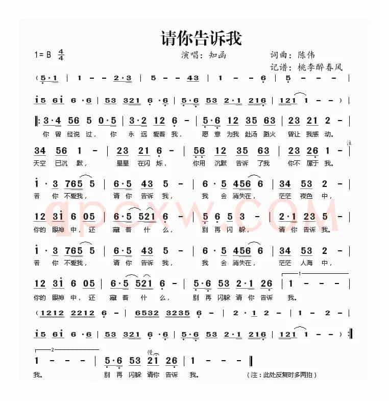请你告诉我（陈伟 词曲）