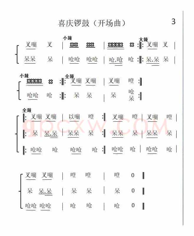 喜庆锣鼓开场曲（河北锣鼓谱）