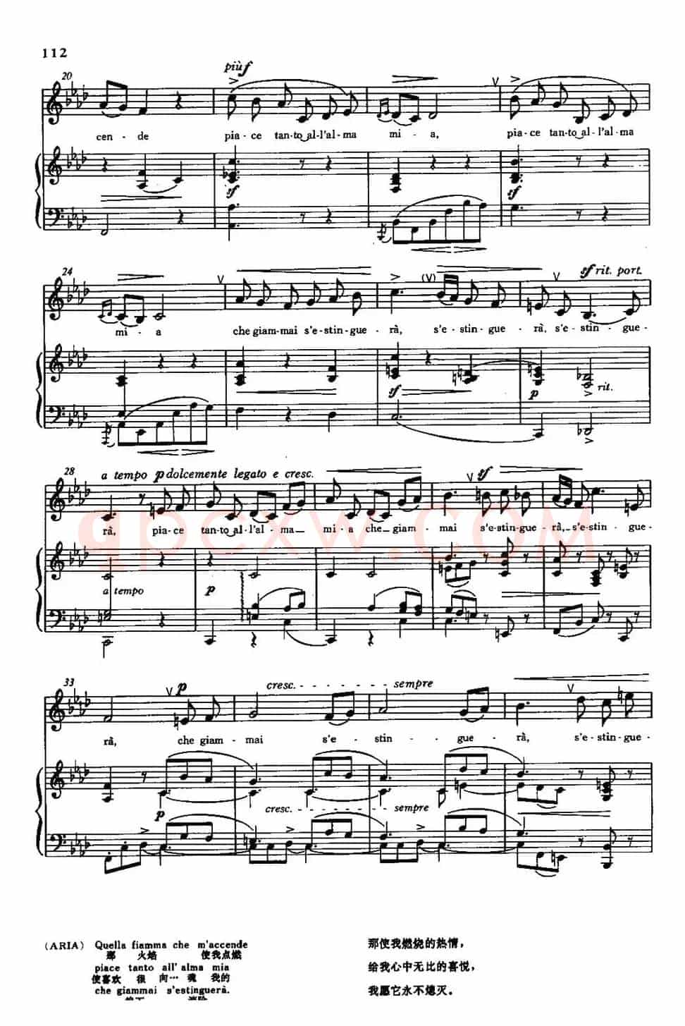 [意]Quella fiamma che m'accende（使我燃烧的热情）