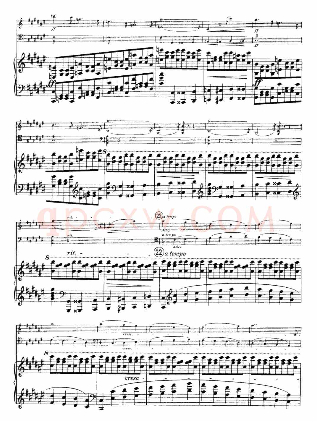 Franck《Piano Trio Op.1 No.1,F-sharp minor》(Ⅲ、小提琴+大提琴+钢琴伴奏)