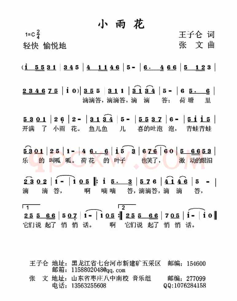 小雨花（王子伦词 张文曲）
