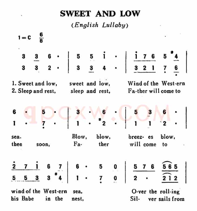 [英]SWEET AND LOW（睡吧，孩子）
