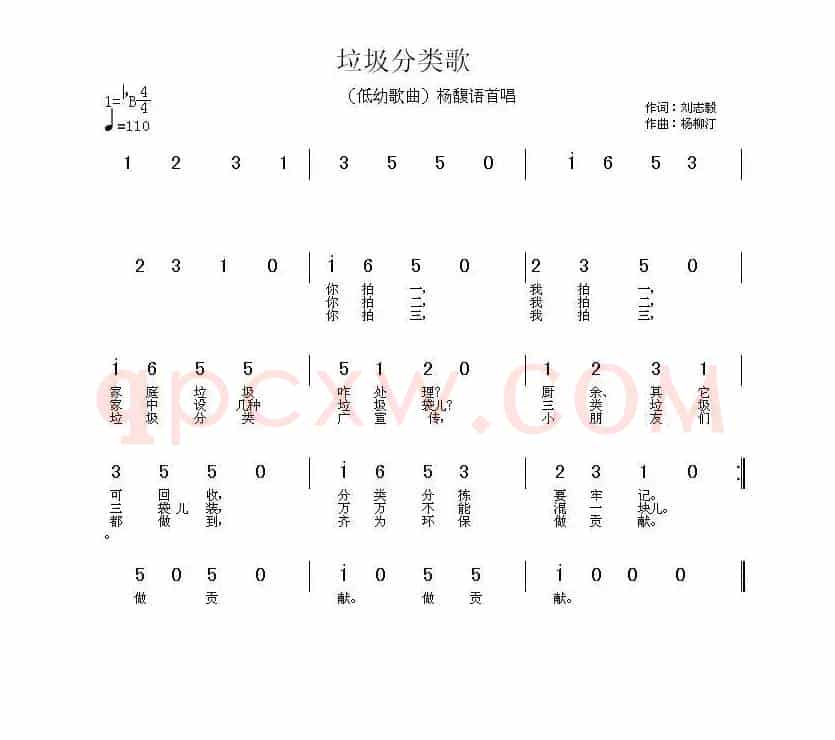 垃圾分类歌（刘志毅词 杨柳汀曲）
