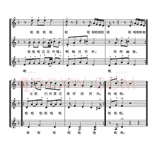 小天鹅（童声三部合唱、五线谱）