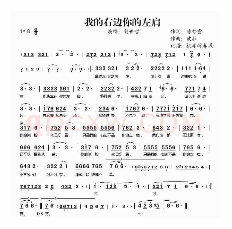 我的右边你的左肩