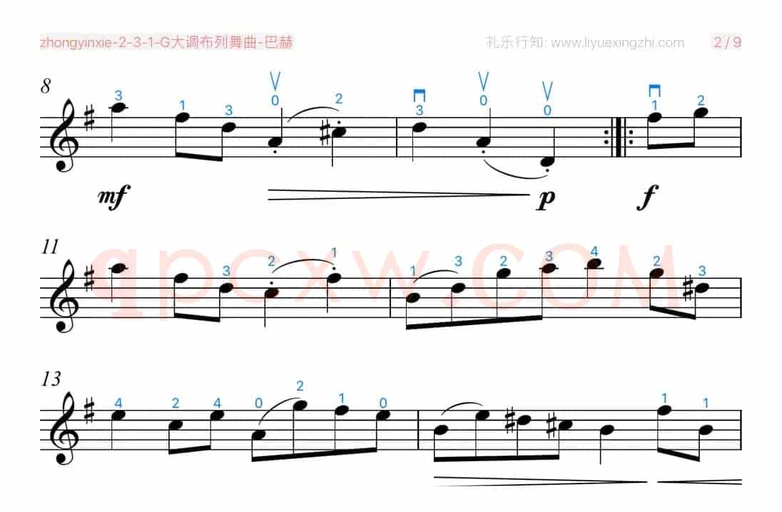 G大调布列舞曲-巴赫（小提琴）