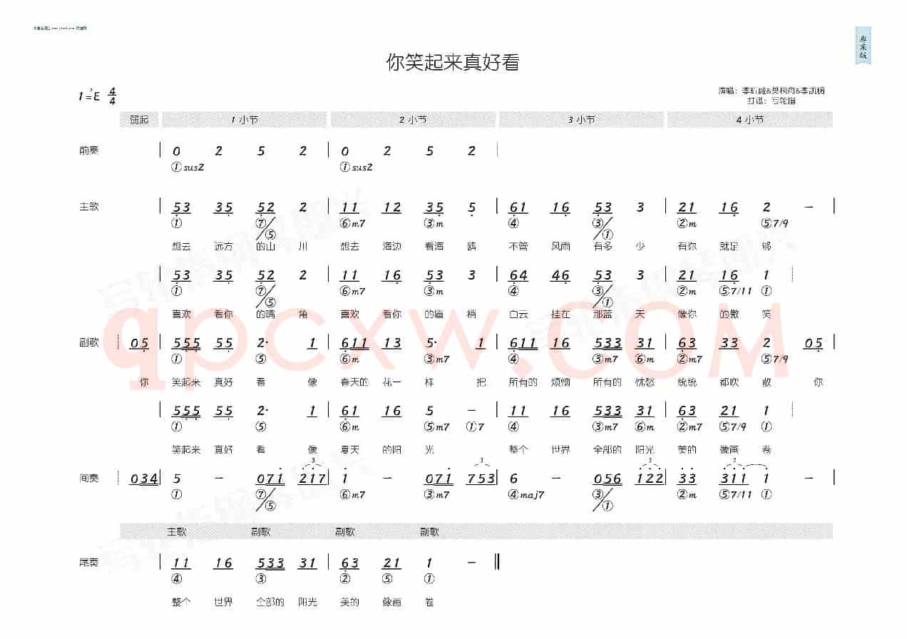 你笑起来真好看（和声版）