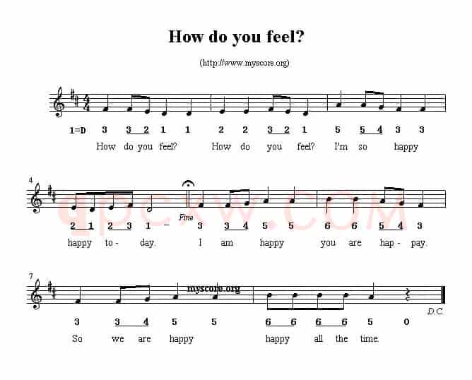 How do you feel?（英文儿歌）