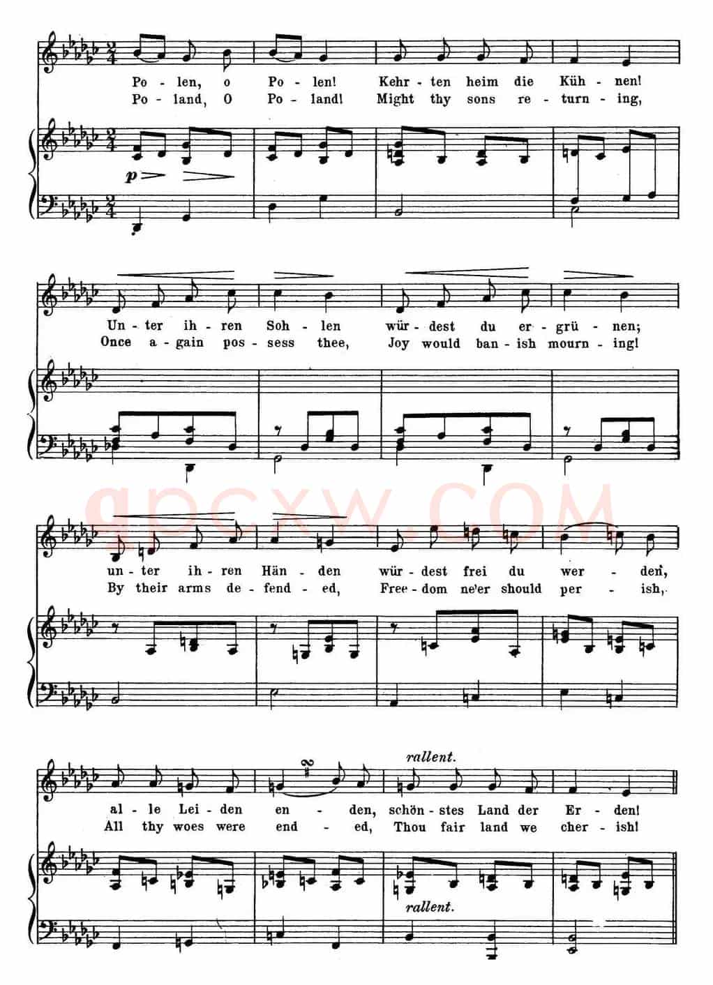 Chopin-17 Polish Songs Op.74,No.17(Polens Grabgesang. Poland's Dirge.)(钢琴伴奏谱)