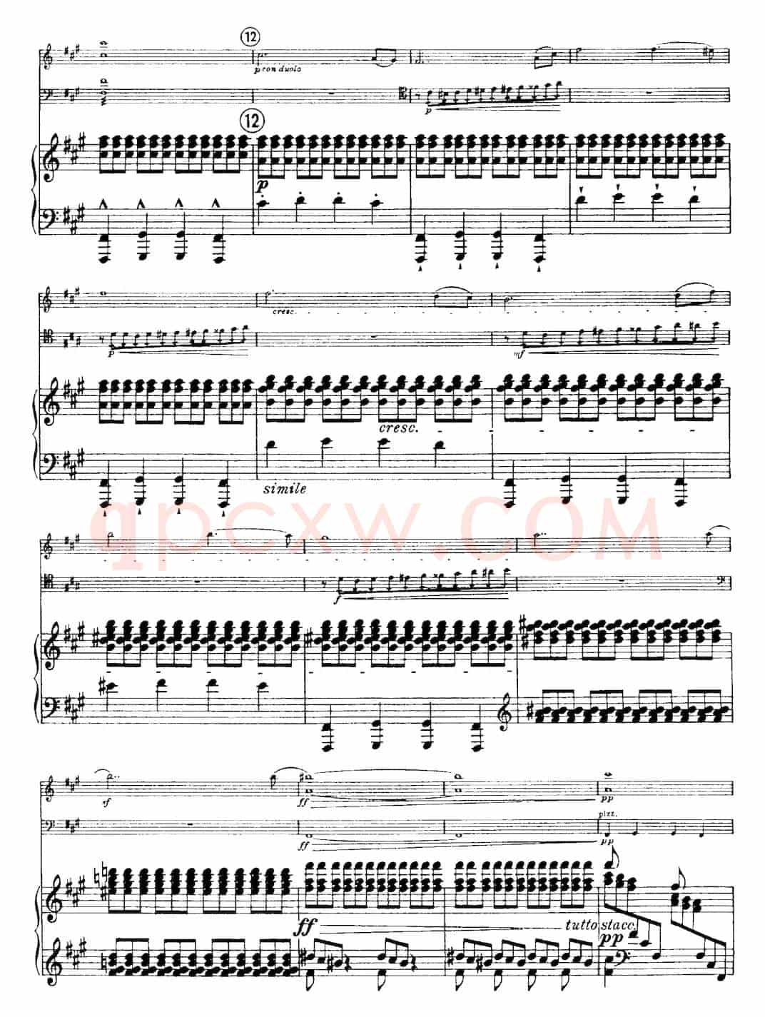 Franck《Piano Trio Op.1 No.1,F-sharp minor》(Ⅰ、小提琴+大提琴+钢琴伴奏)