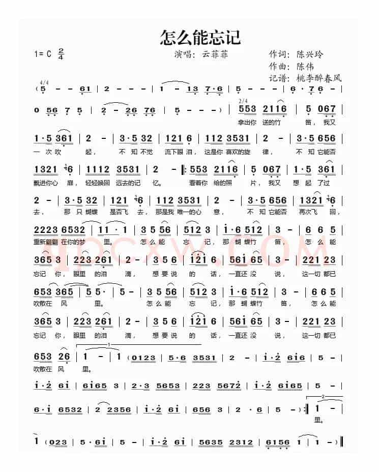 怎么能忘记（陈兴岭词 陈伟曲）