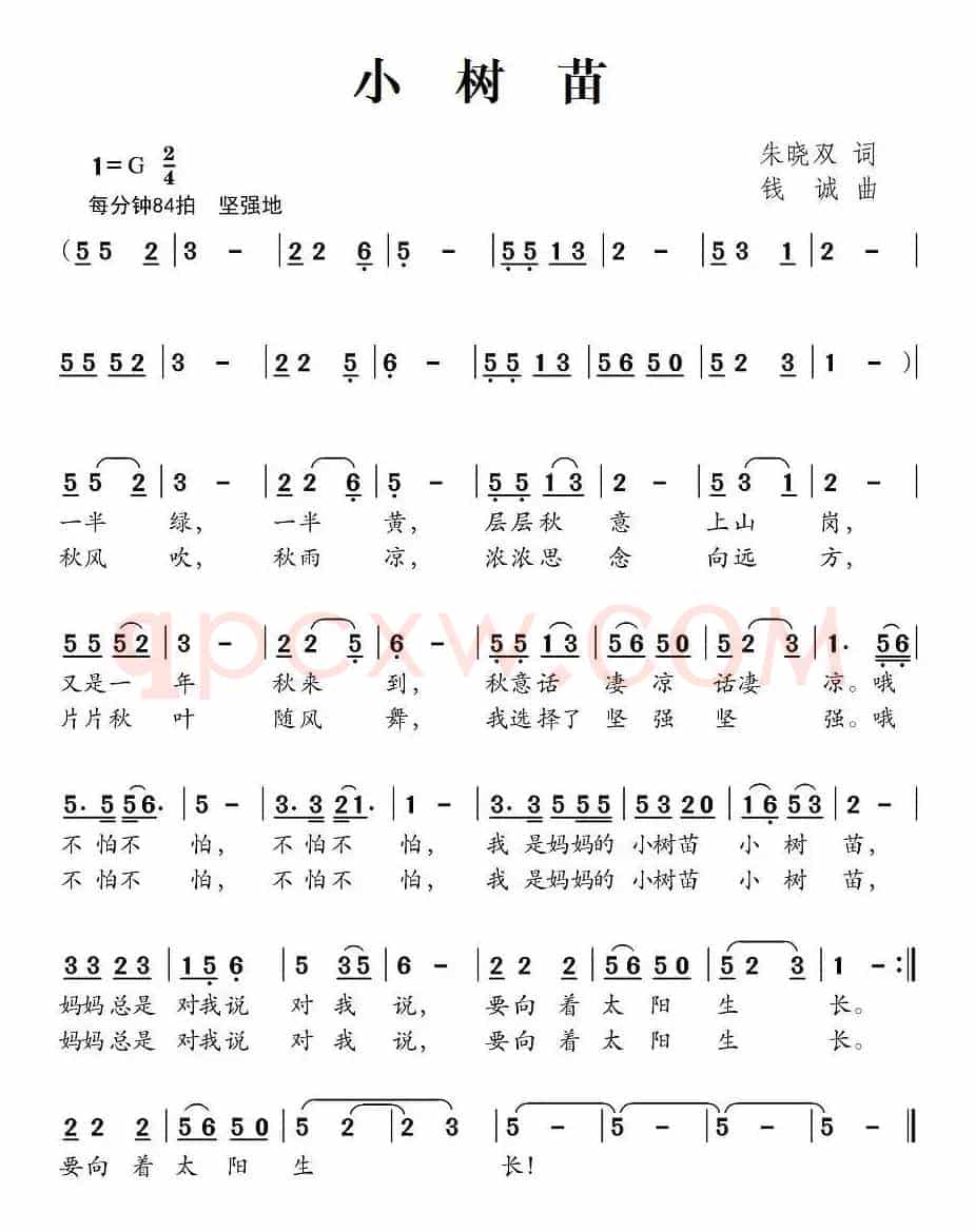 小树苗（朱晓双词 钱诚曲）