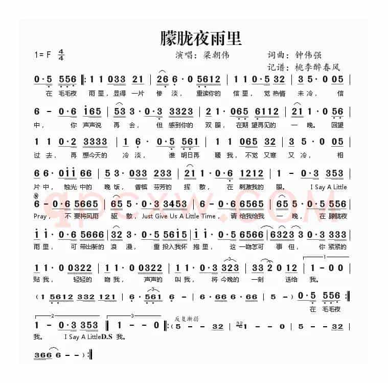 朦胧夜雨里