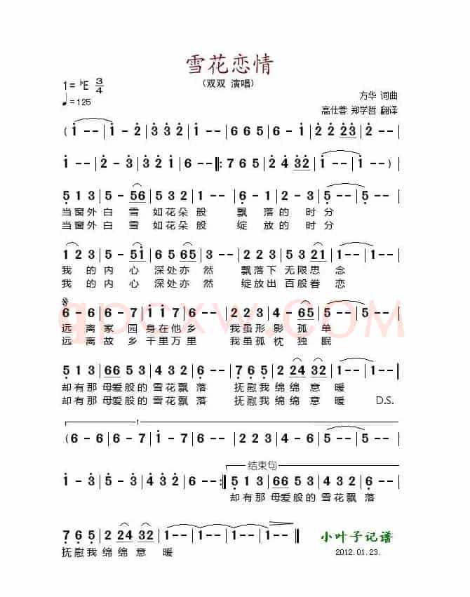 雪花恋情(눈꽃 련정)