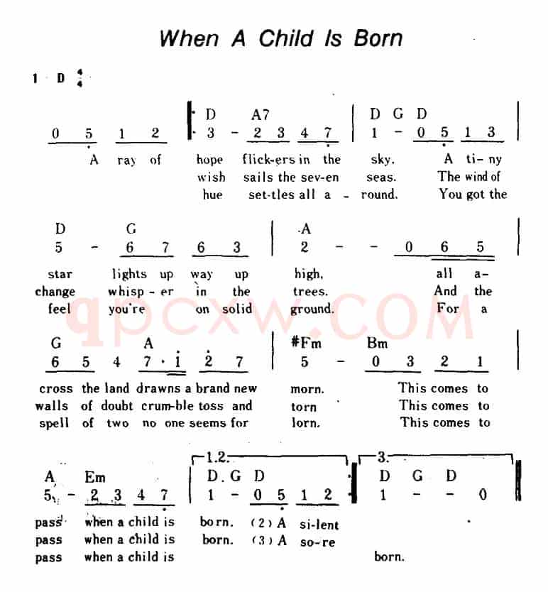 [美]When A Child Is Born（当孩子降临人世、带和弦）
