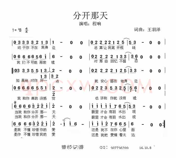 分开那天（王羽泽 词曲）