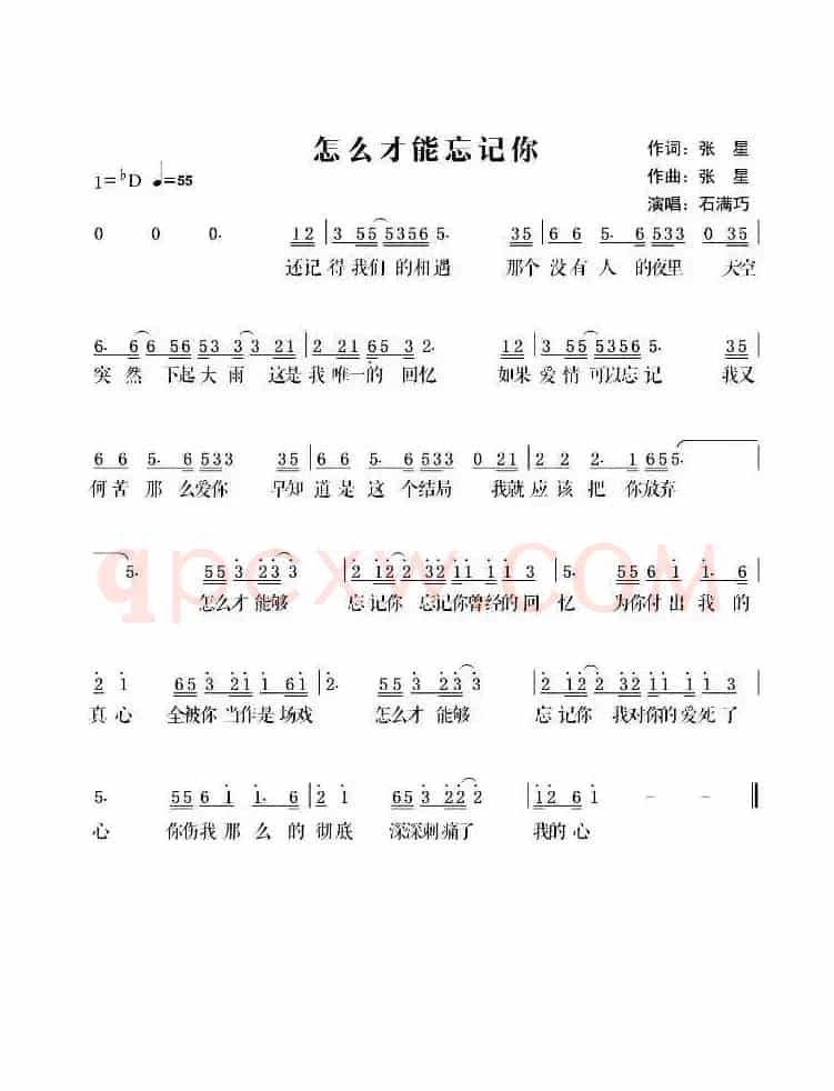 怎么才能忘记你（演唱：石满巧）