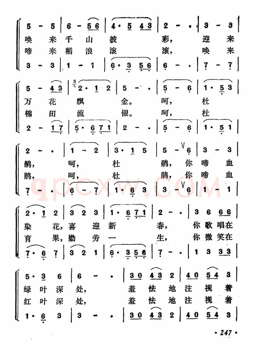 杜鹃（陈黔生词 天满曲）