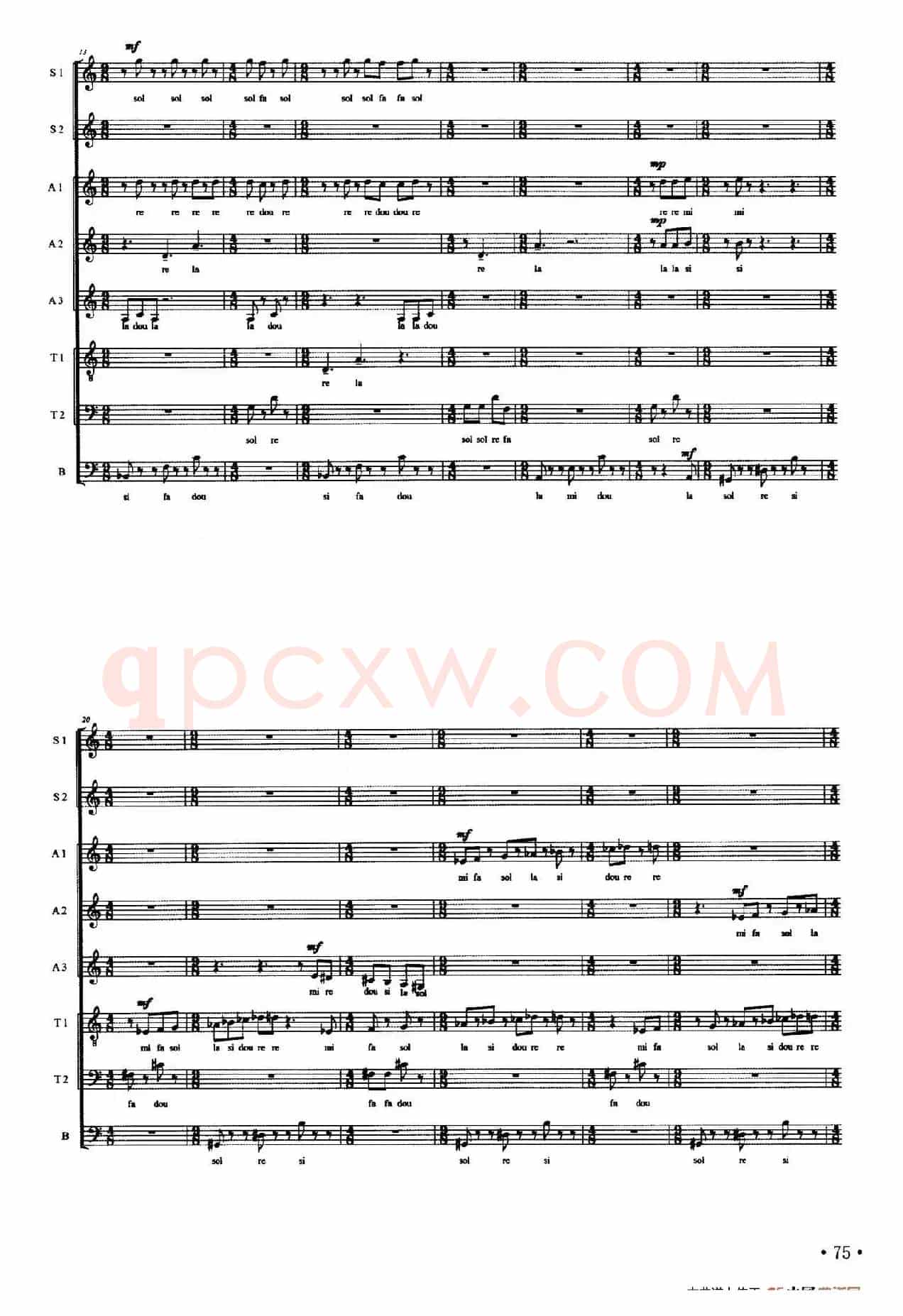 Ostinato（八重唱、五线谱）