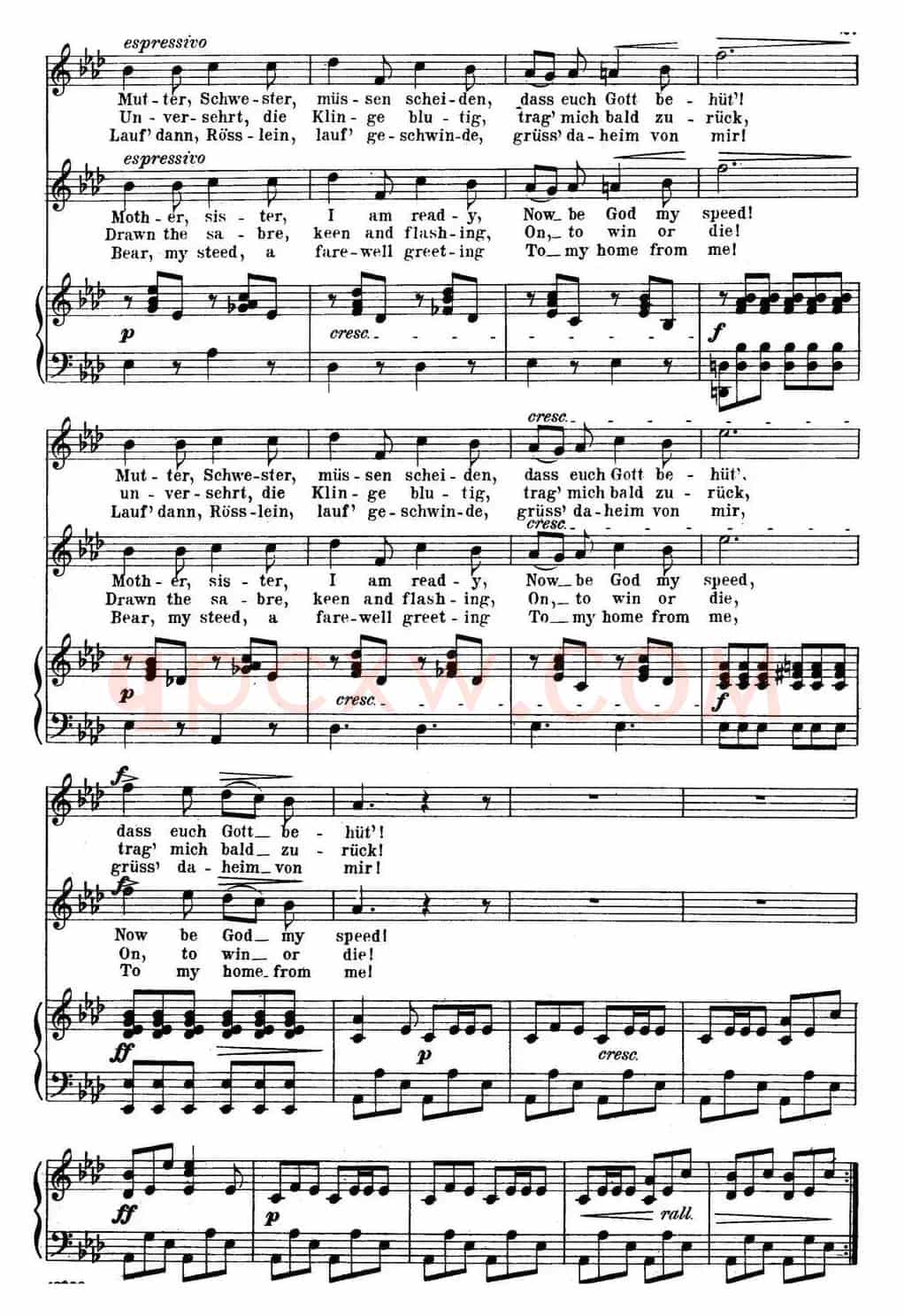 Chopin-17 Polish Songs Op.74,No.10(Der Reitersmann vor der Schlacht. The Trooper(钢琴伴奏谱)