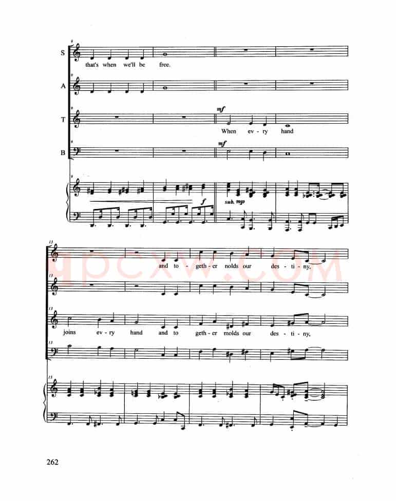 Hymn To Freedom（合唱 正谱）