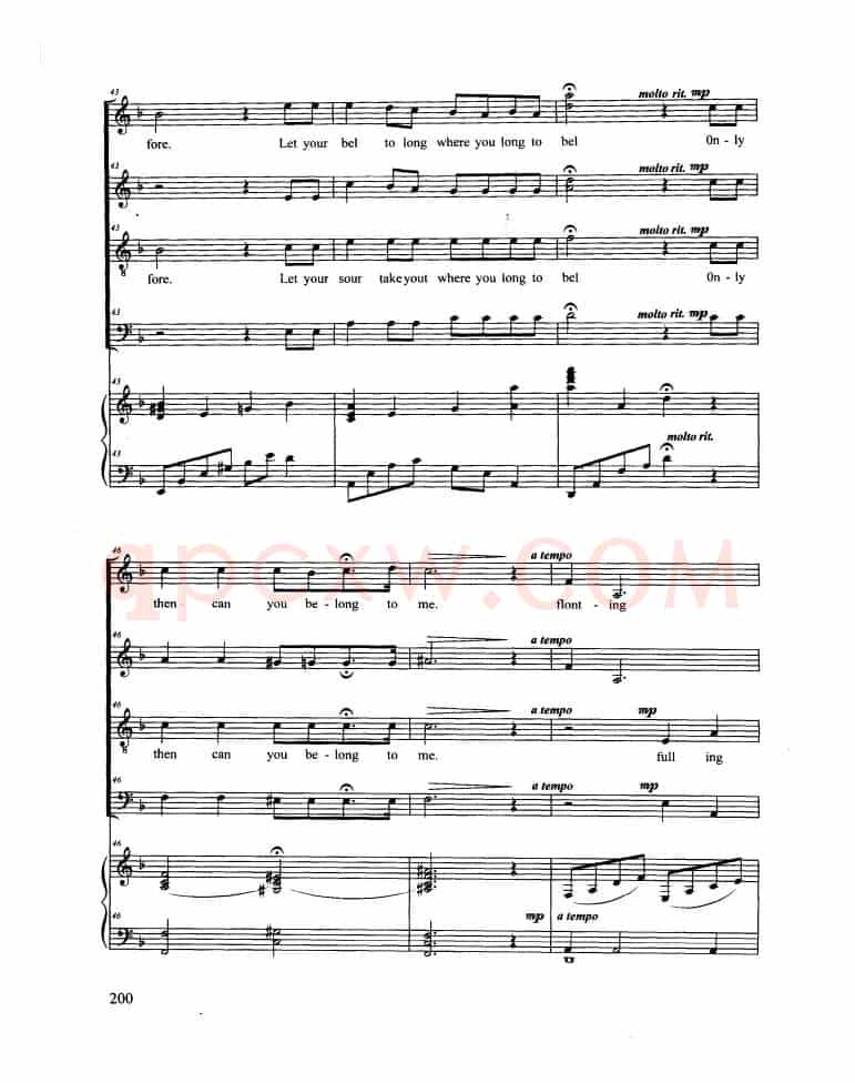 The Music of The Night（合唱 正谱）