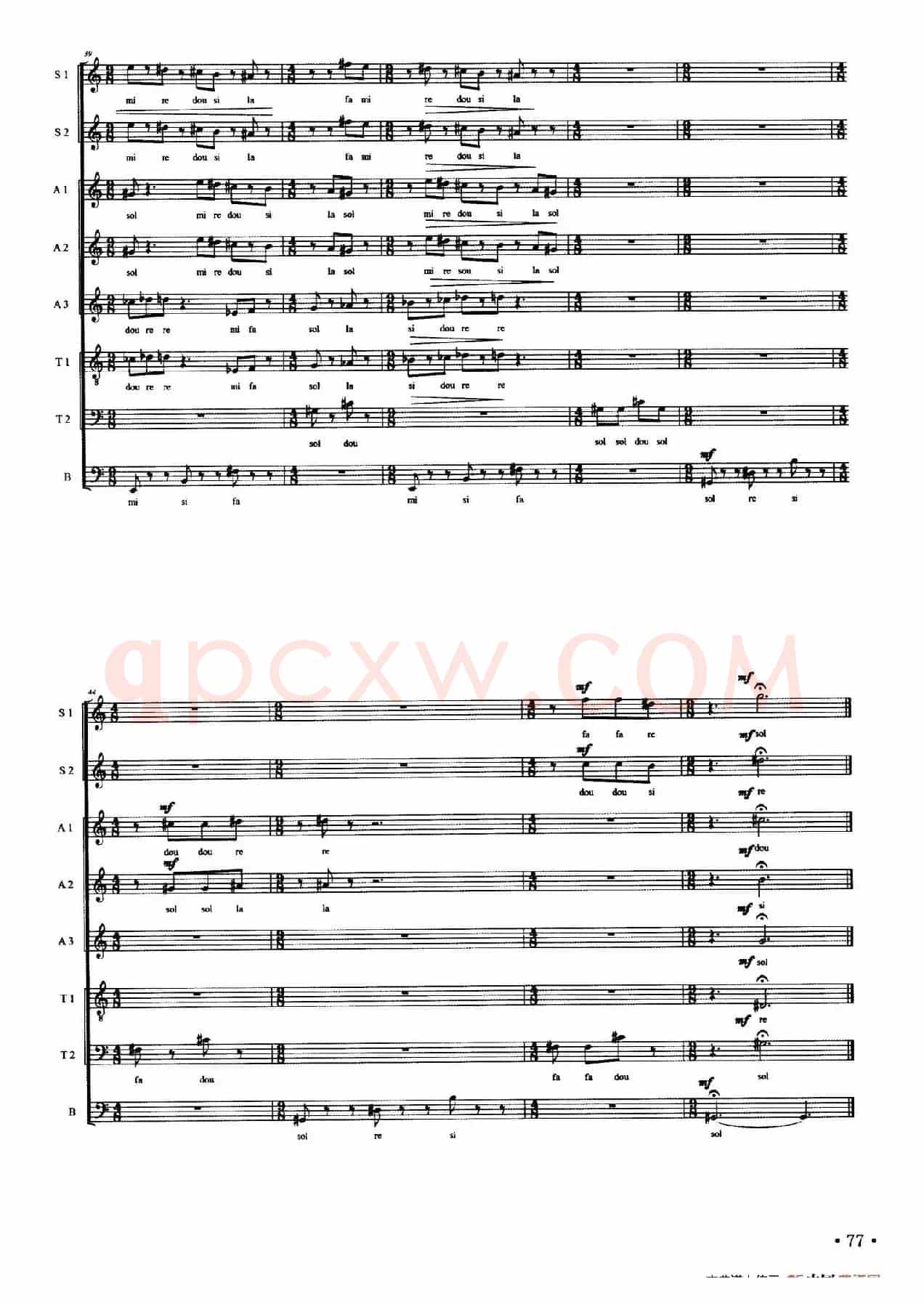 Ostinato（八重唱、五线谱）