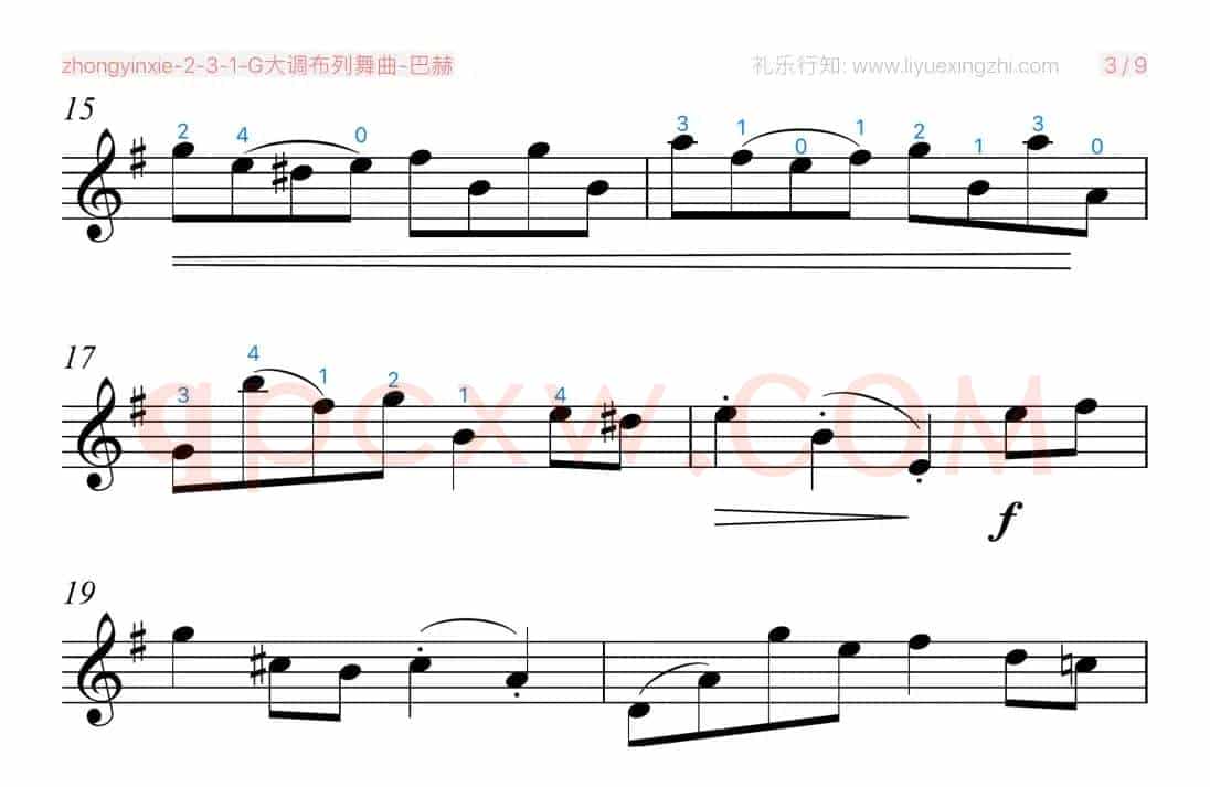 G大调布列舞曲-巴赫（小提琴）