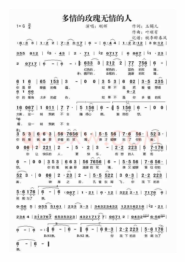 多情的玫瑰无情的人