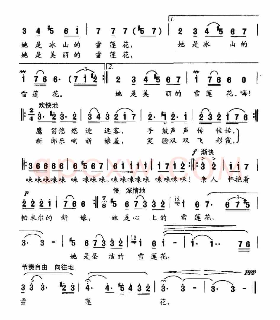 帕米尔新娘(赵力词 若屏曲)