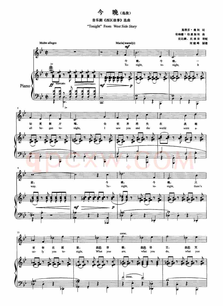 [美]今晚（片断）（音乐剧《西区故事》选曲）