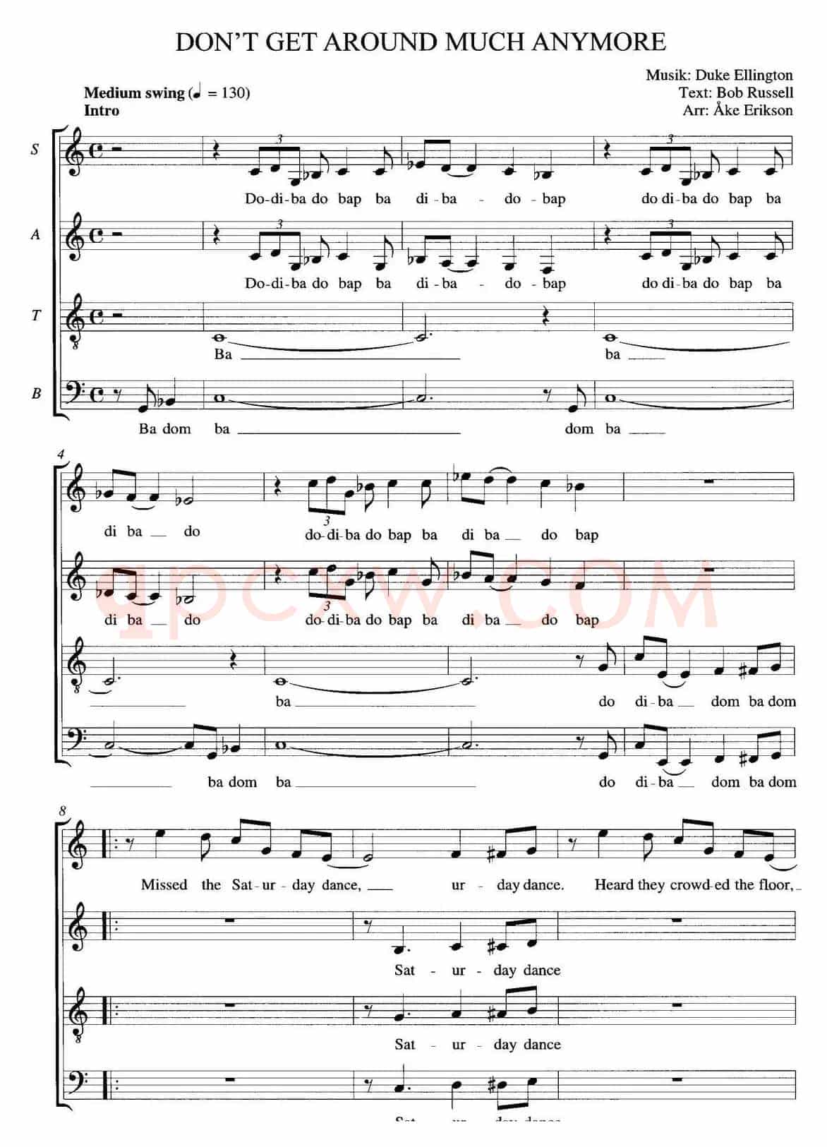 Don't get around much anymore（四声部）