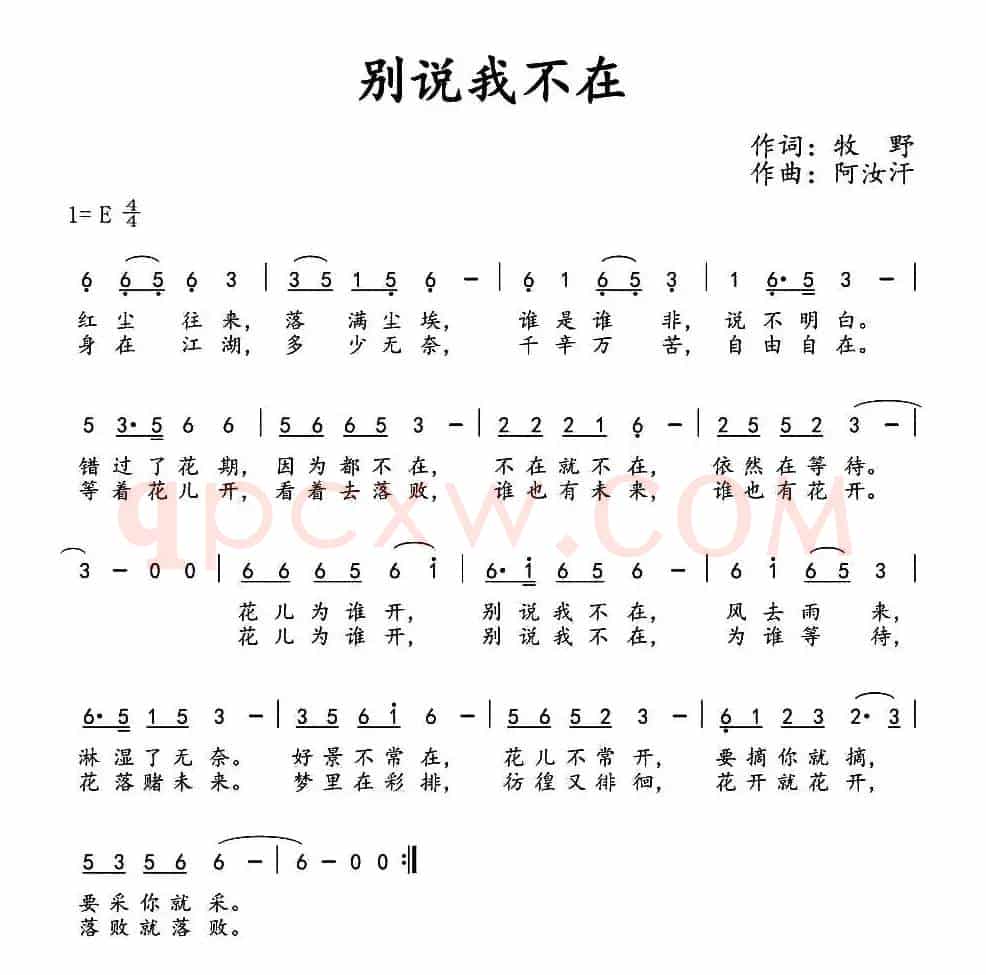 别说我不在