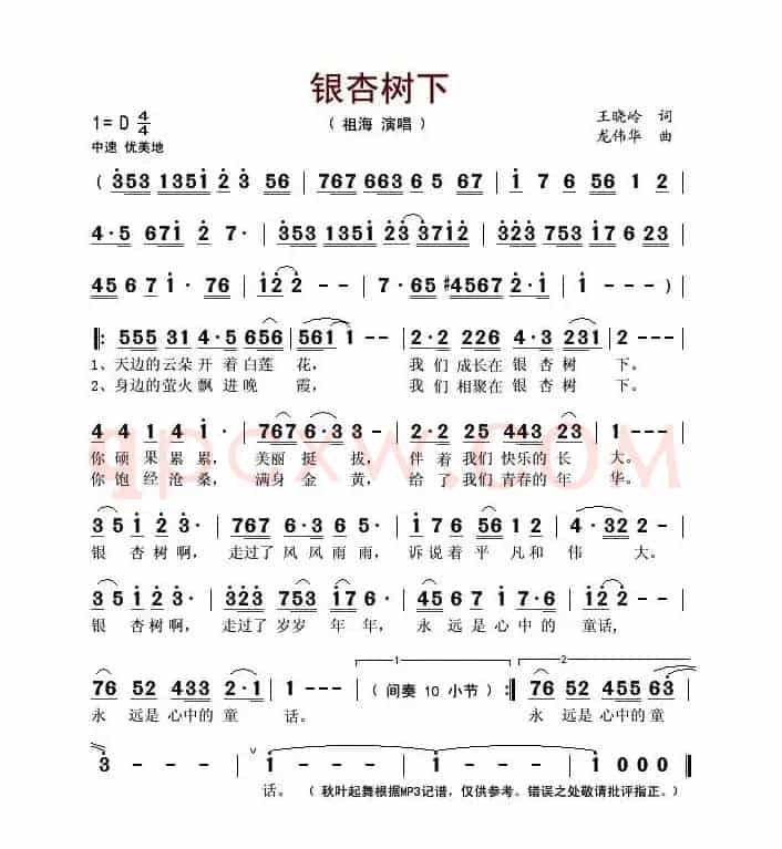 银杏树下