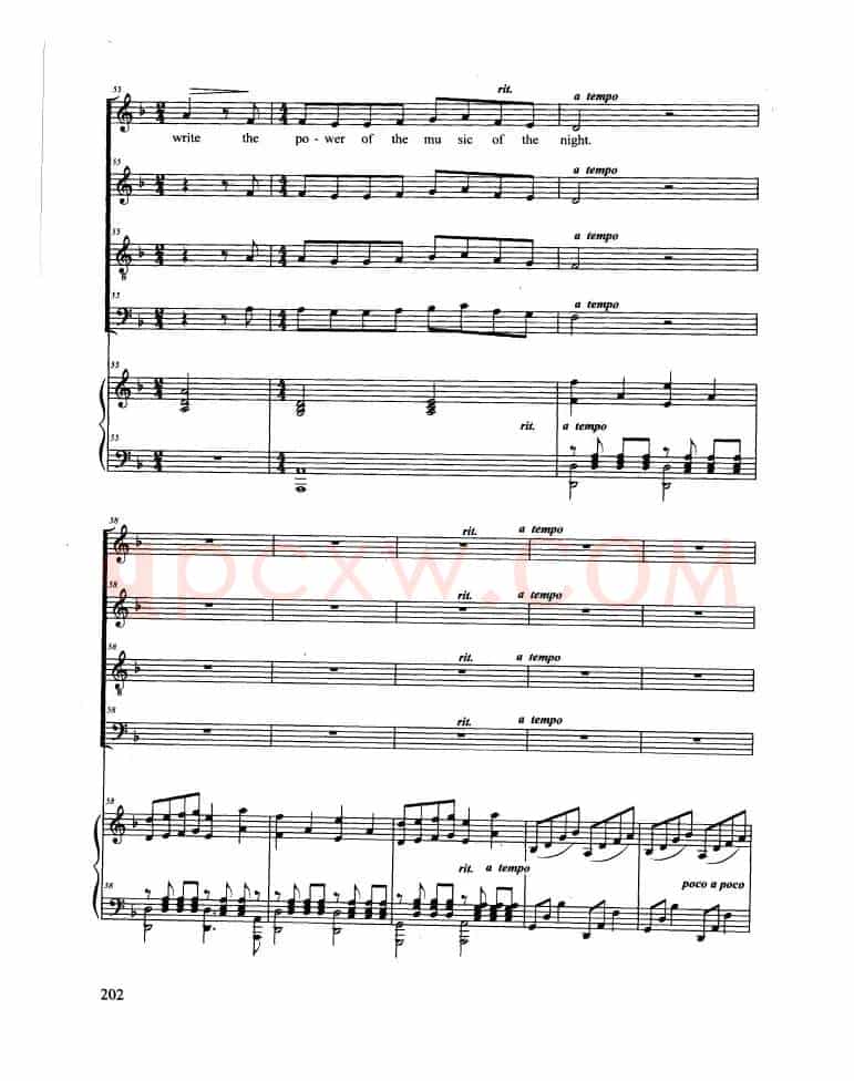 The Music of The Night（合唱 正谱）
