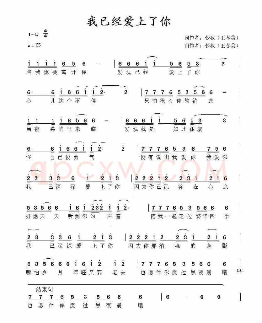 我已经爱上了你（王春美词曲）