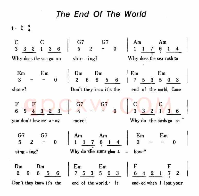 [美]The End Of The World（世界之尽头、带和弦）