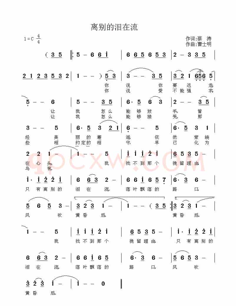 离别的泪在流 