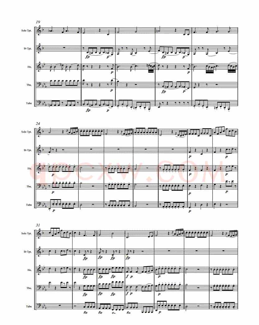 莫扎特-夜之女王的咏叹调(铜管五重奏)