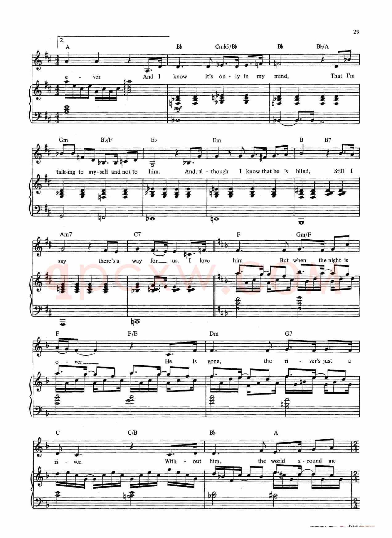 On My Own(音乐剧《悲惨世界》(Les Miserables)选曲、正谱 )