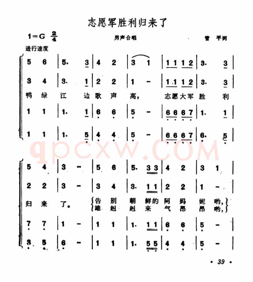 志愿军胜利归来了