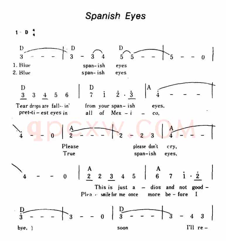 [美]Spanish Eyes（西班牙眼睛、带和弦）