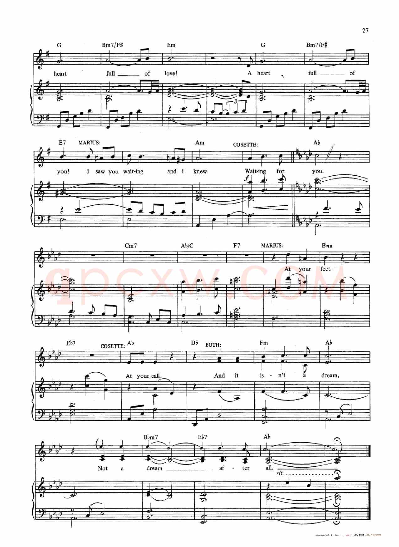 A Heart Full of Love(音乐剧《悲惨世界》(Les Miserables)选曲、正谱 )