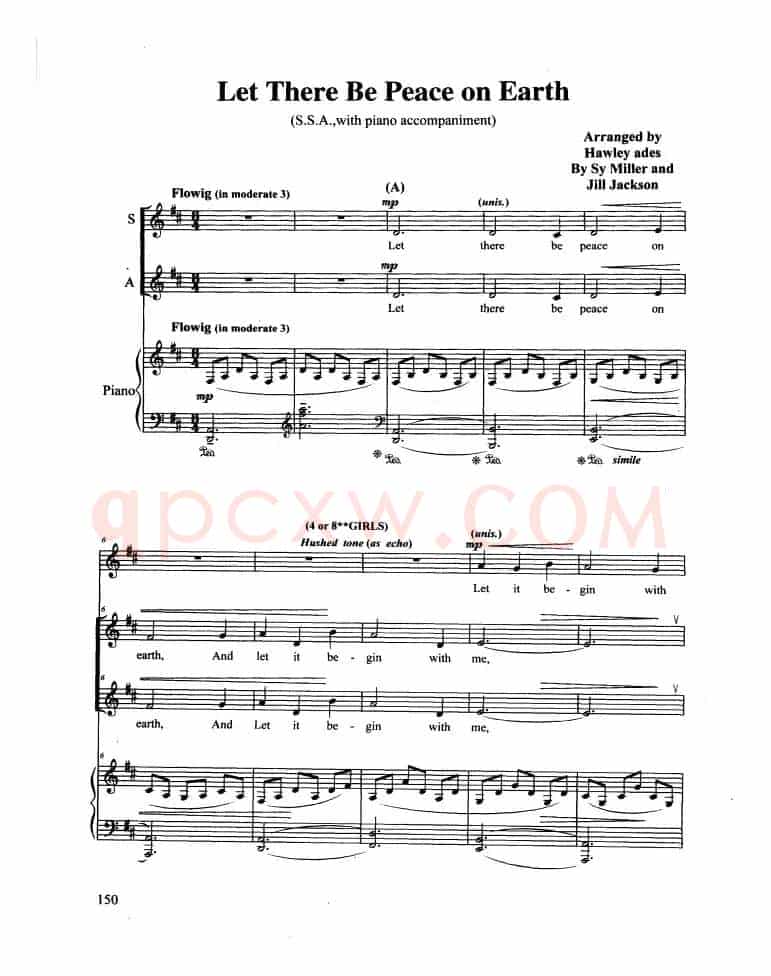 Let There Be Peace on Earth（合唱 正谱）