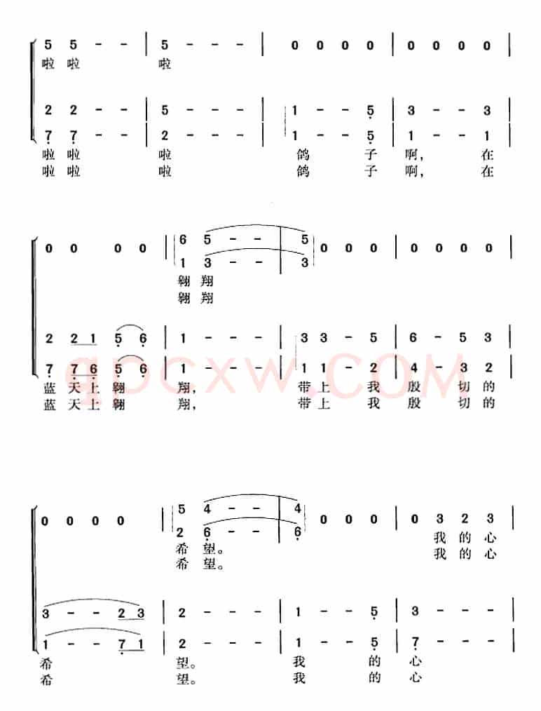 飞吧，鸽子（洪源词 王立平曲 冯晓阳编合唱）
