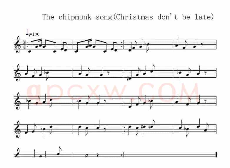 The chipmunk song(Christmas don't be late)(萨克斯简单版)