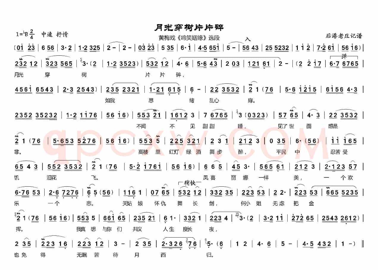  月光穿树片片碎（黄梅戏《啼笑姻缘》选段）