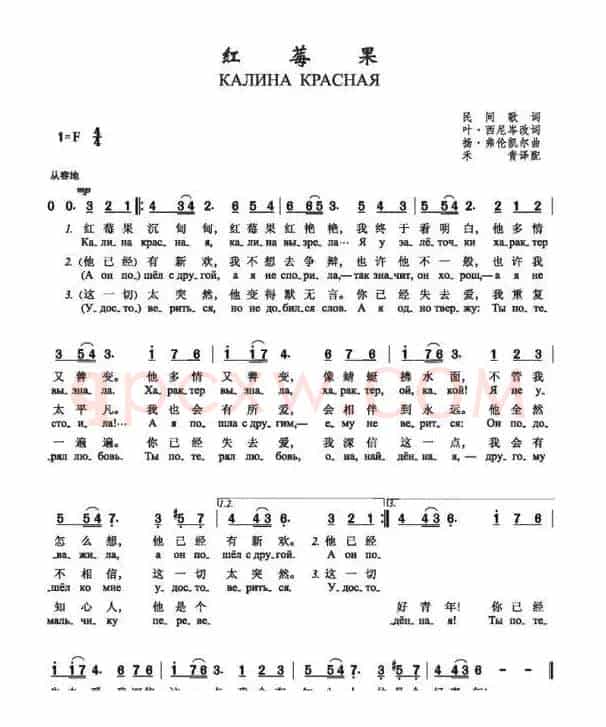 红莓果（КАЛИНА КРАСНАЯ）