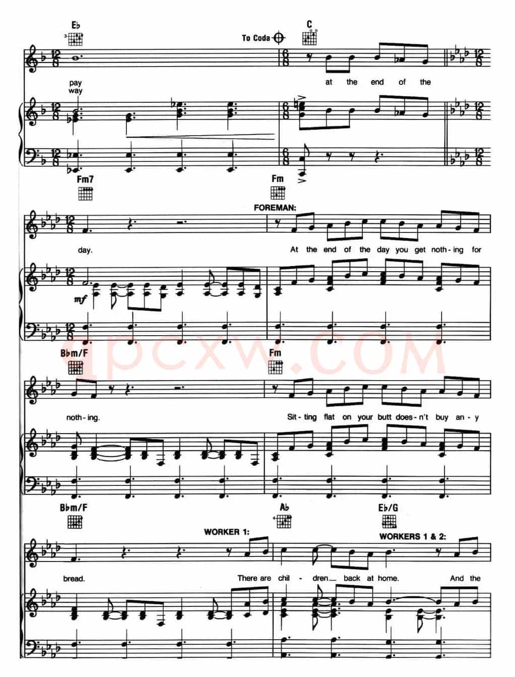 At the End of the Day (音乐剧《悲惨世界》(Les Miserables)选曲、正谱 )